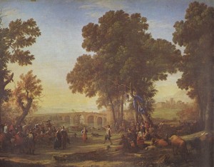 Landscape with people and nature